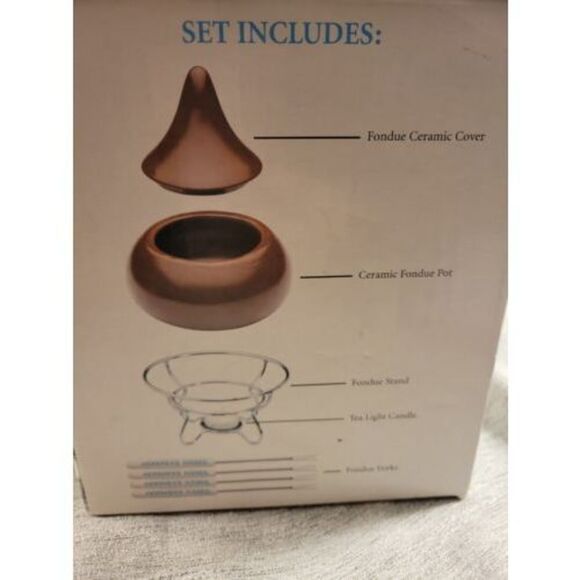 Hershey's Kisses Chocolate Dessert Fondue Set ceramic candy dish - Picture 8 of 10